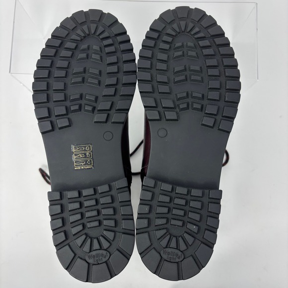 Bueno Destiny - Merlot Maroon Leather Lace Up Zip Combat Boots Size 9.5 Women - Picture 6 of 7